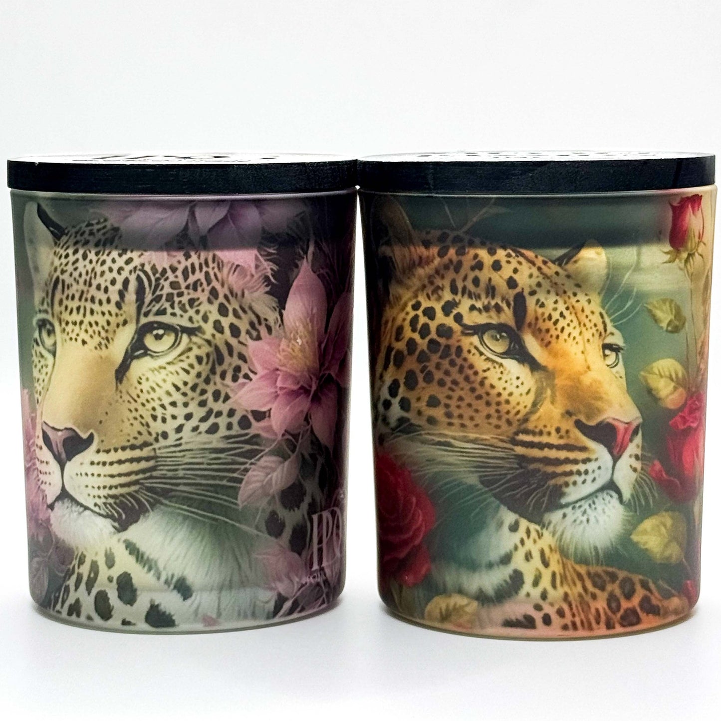 SAUVAGE Candle - Tiger and
Roses Design in 100% Natural Soy Wax, Luxurious and Seductive Fragrance